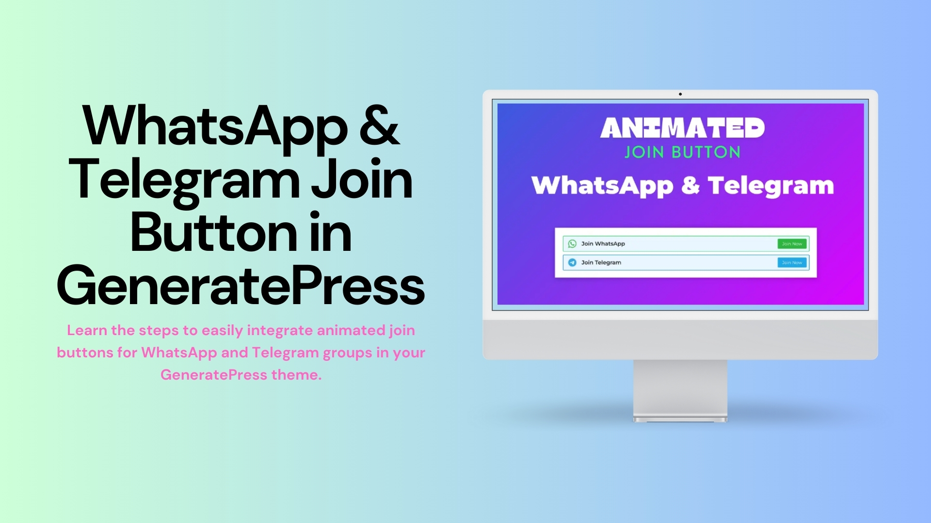 WhatsApp & Telegram Join Button in GeneratePress